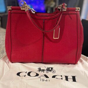 Authentic Coach Madison Cherry/ Red Satchel/Shoulder Bag